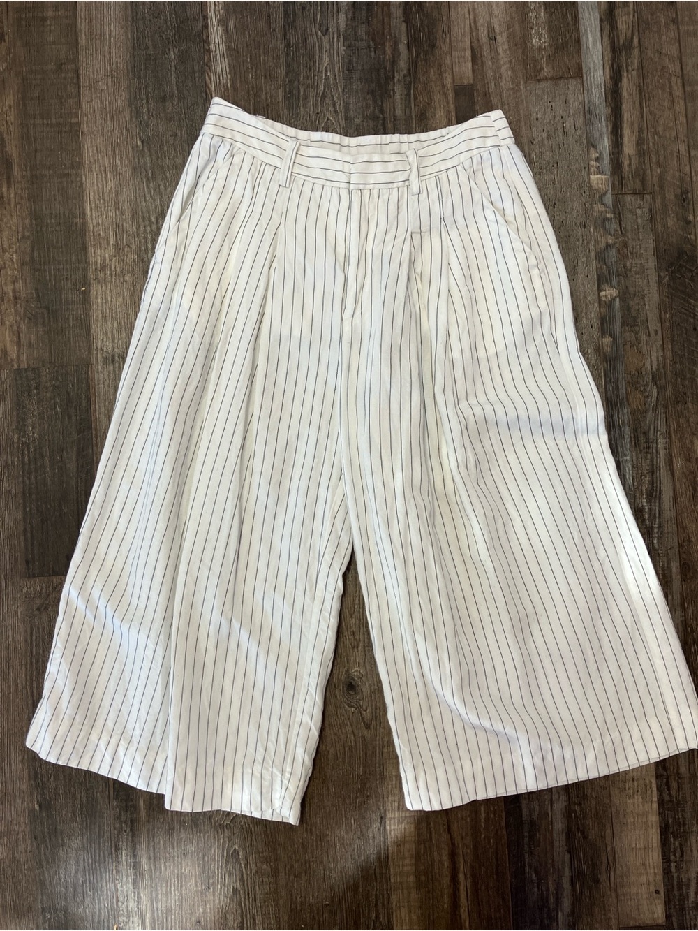 Maeve Avery Pleated Wide-Leg Trousers: Linen Culotte Edition Pant Size XS